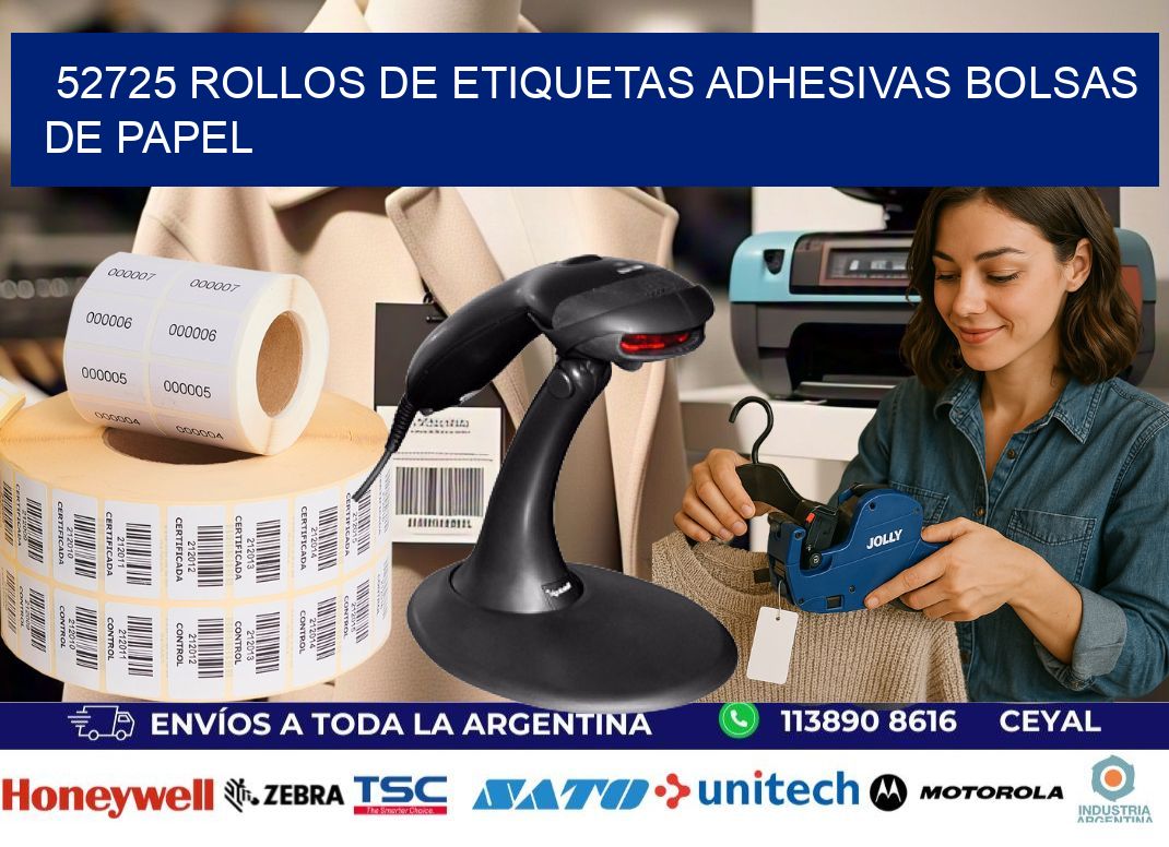 52725 rollos de etiquetas adhesivas bolsas de papel