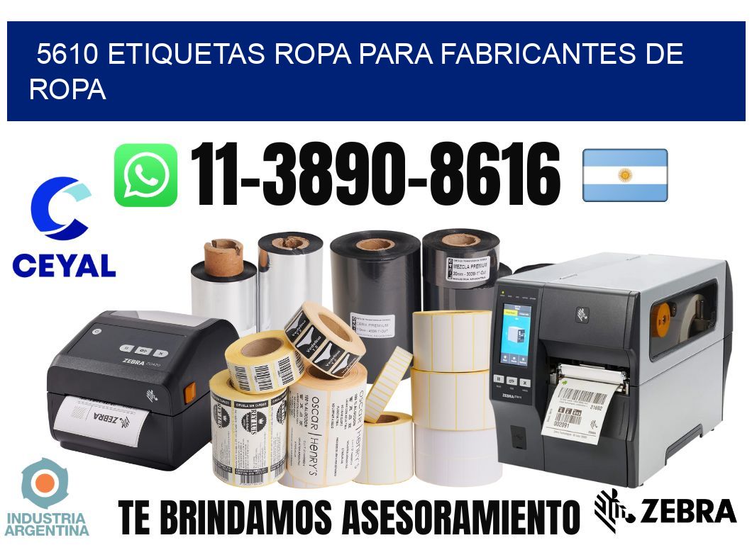 5610 Etiquetas ropa para fabricantes de ropa