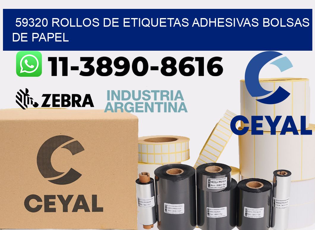59320 rollos de etiquetas adhesivas bolsas de papel