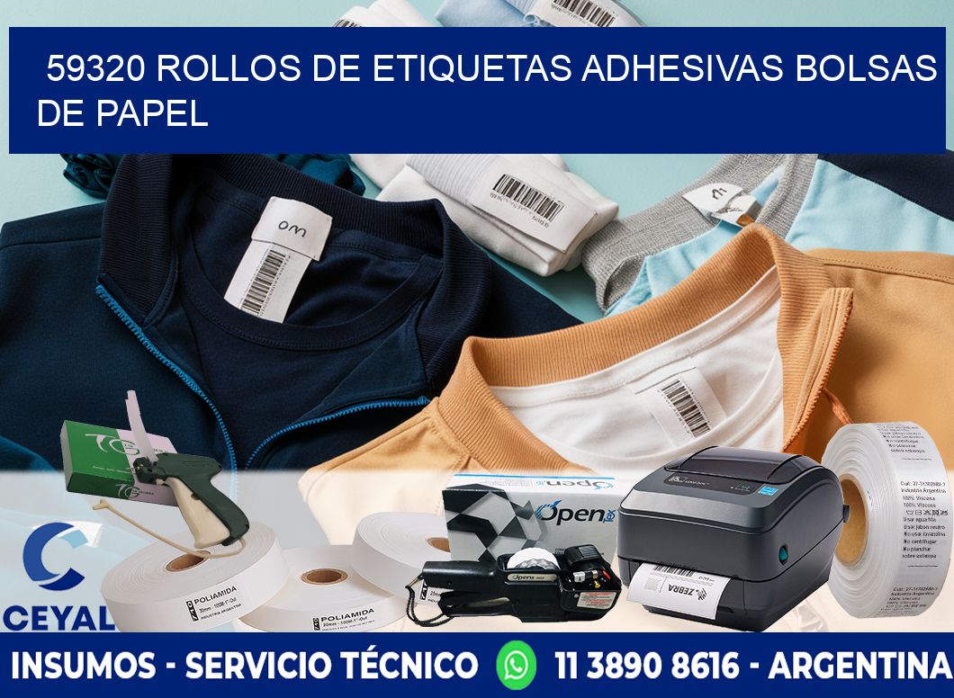 59320 rollos de etiquetas adhesivas bolsas de papel