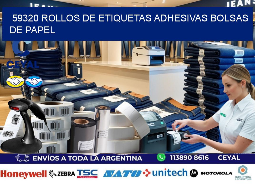 59320 rollos de etiquetas adhesivas bolsas de papel