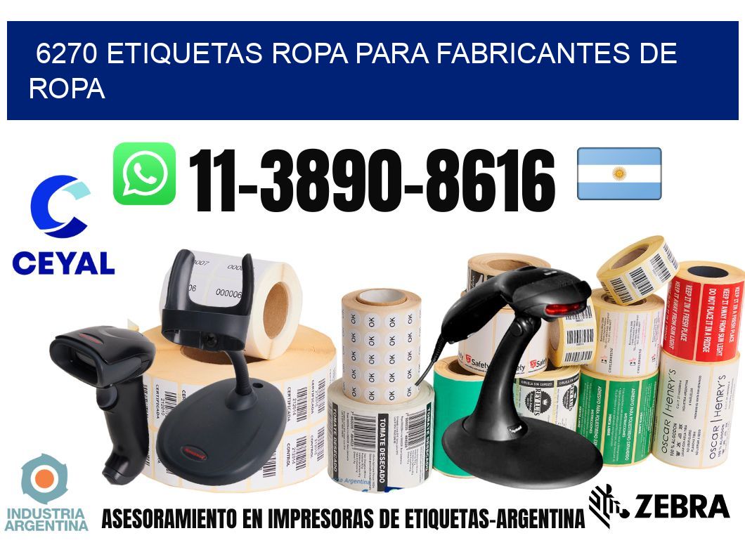 6270 Etiquetas ropa para fabricantes de ropa