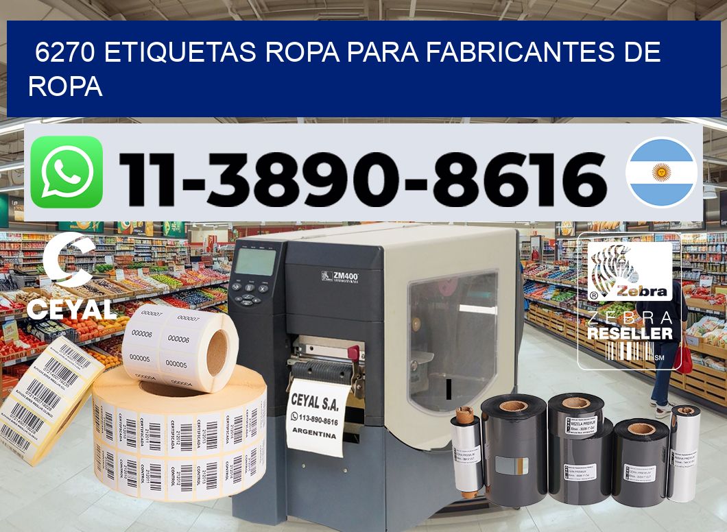 6270 Etiquetas ropa para fabricantes de ropa