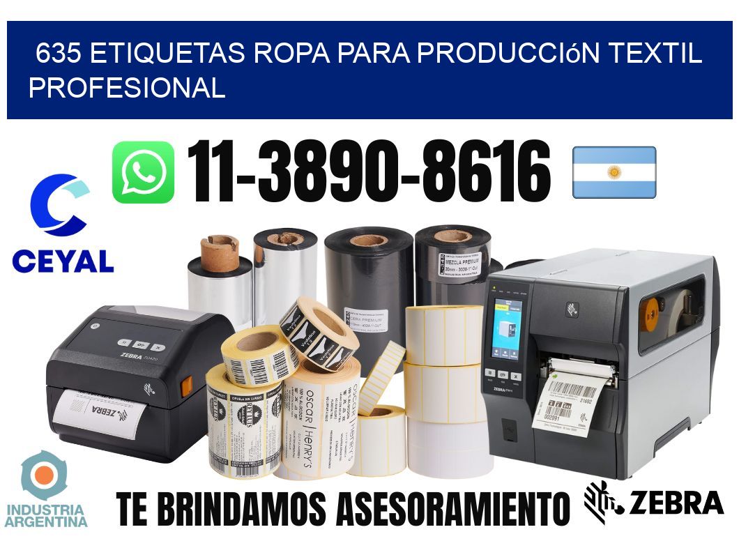 635 Etiquetas ropa para producción textil profesional