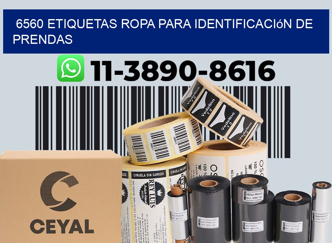 6560 Etiquetas ropa para identificación de prendas
