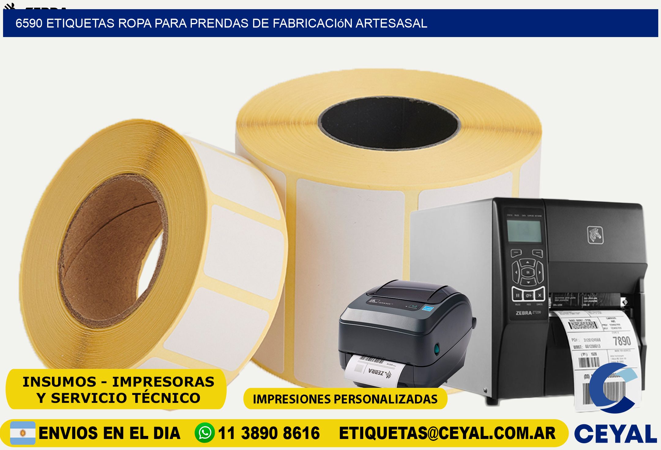 6590 Etiquetas ropa para prendas de fabricación artesasal