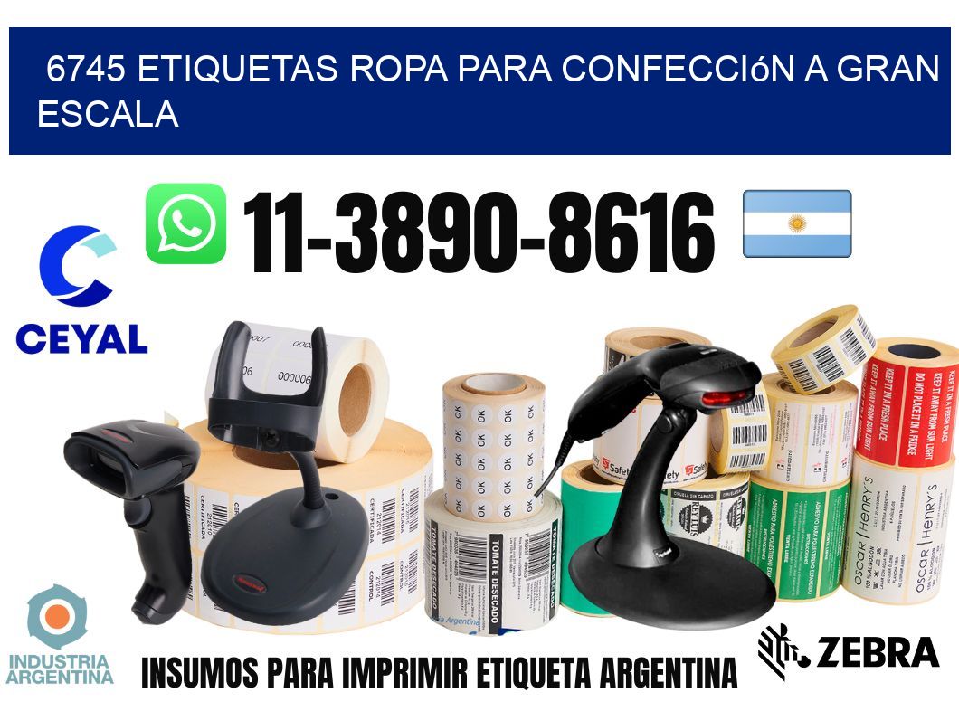6745 Etiquetas ropa para confección a gran escala