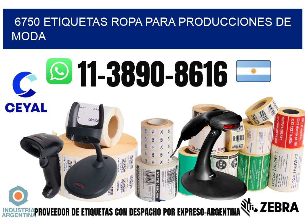 6750 Etiquetas ropa para producciones de moda