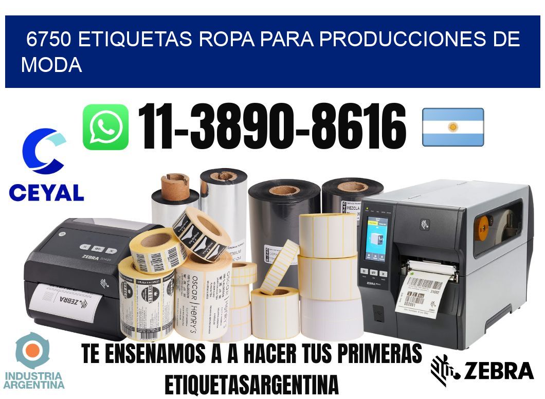 6750 Etiquetas ropa para producciones de moda