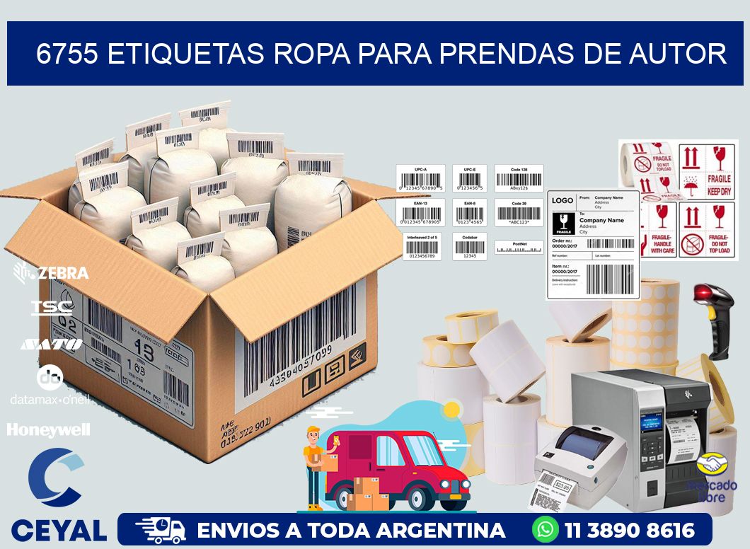 6755 Etiquetas ropa para prendas de autor