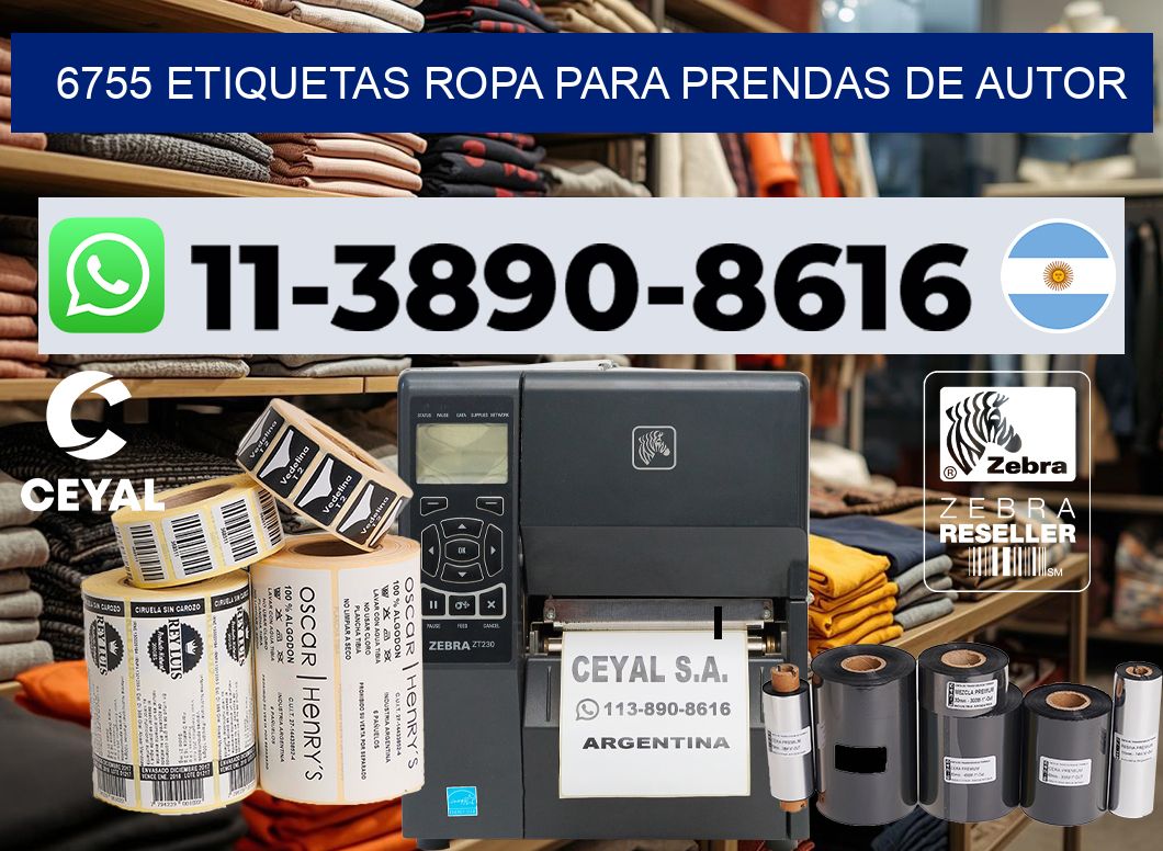 6755 Etiquetas ropa para prendas de autor