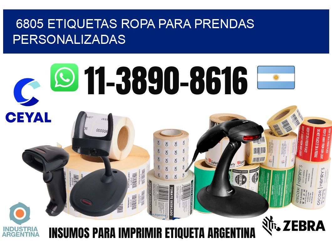 6805 Etiquetas ropa para prendas personalizadas