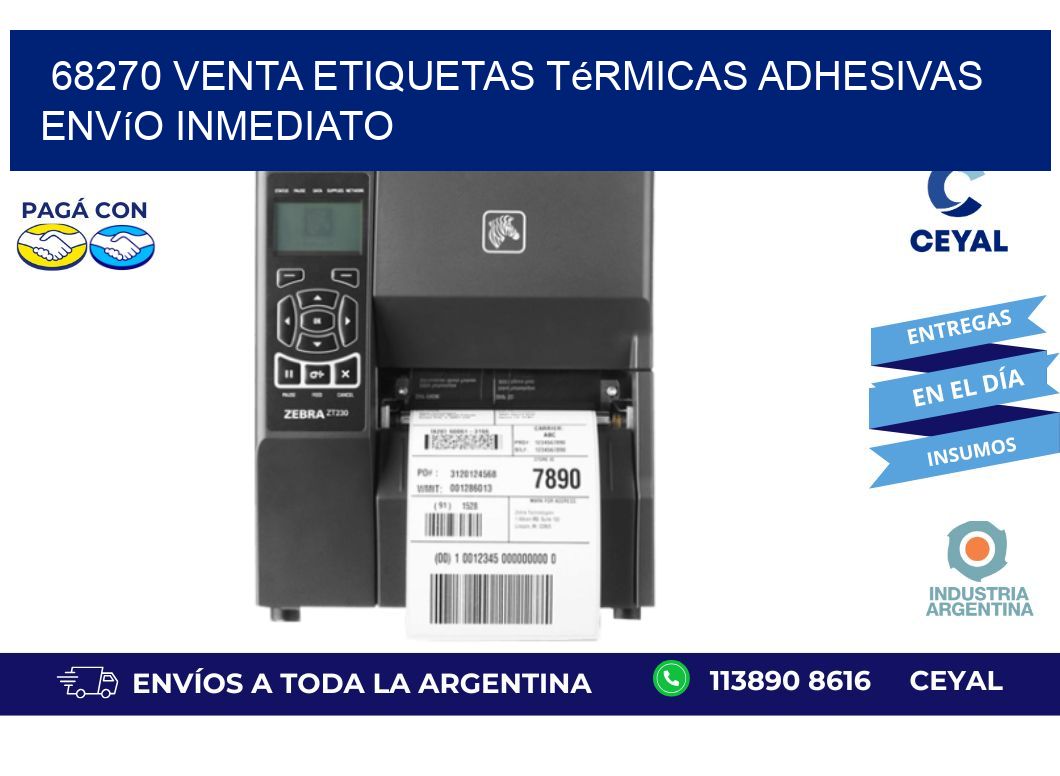 68270 venta etiquetas térmicas adhesivas envío inmediato