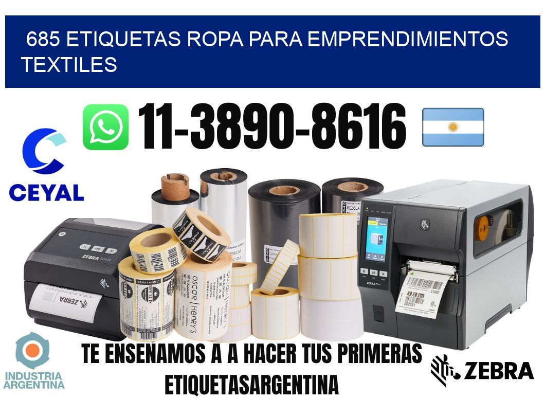 685 Etiquetas ropa para emprendimientos textiles