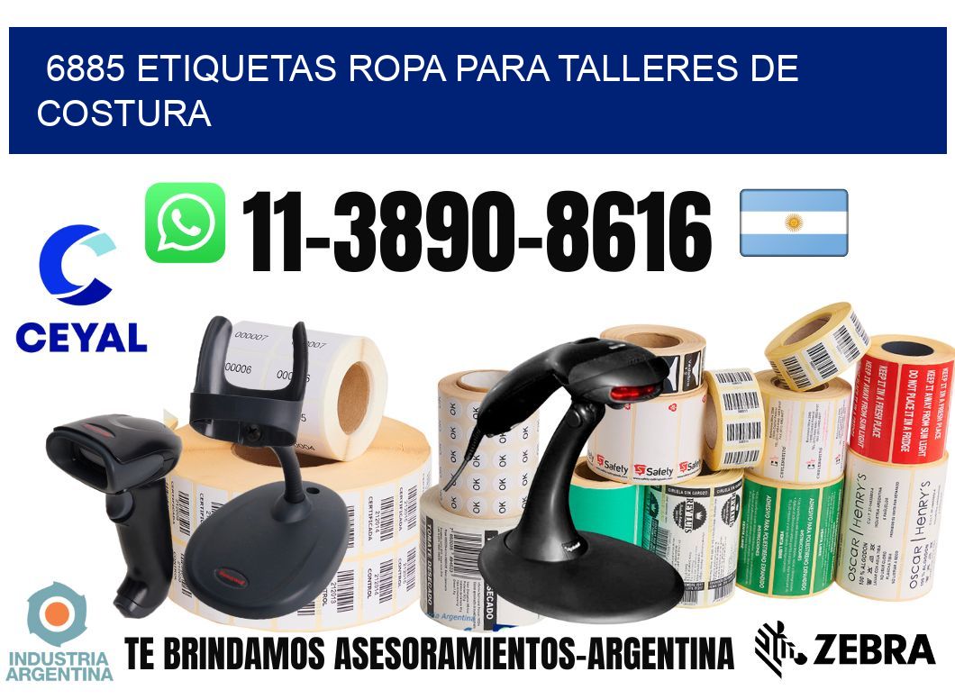 6885 Etiquetas ropa para talleres de costura