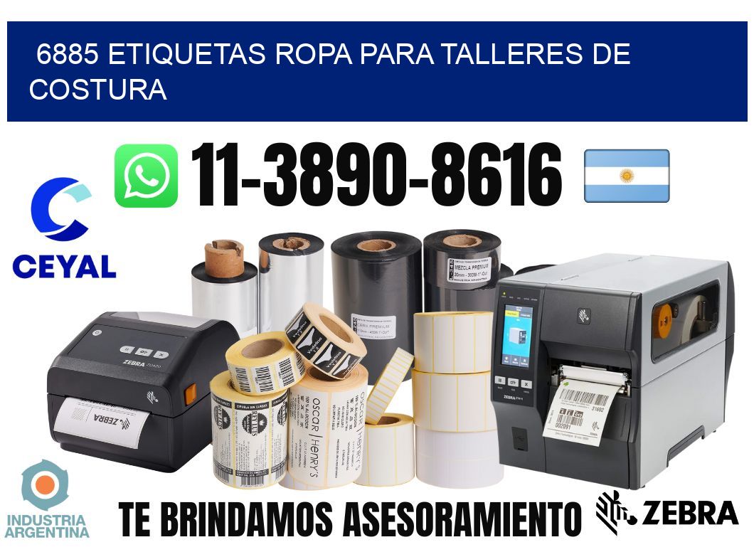 6885 Etiquetas ropa para talleres de costura