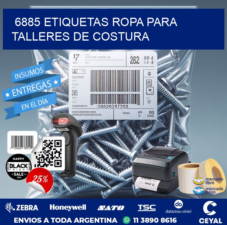 6885 Etiquetas ropa para talleres de costura