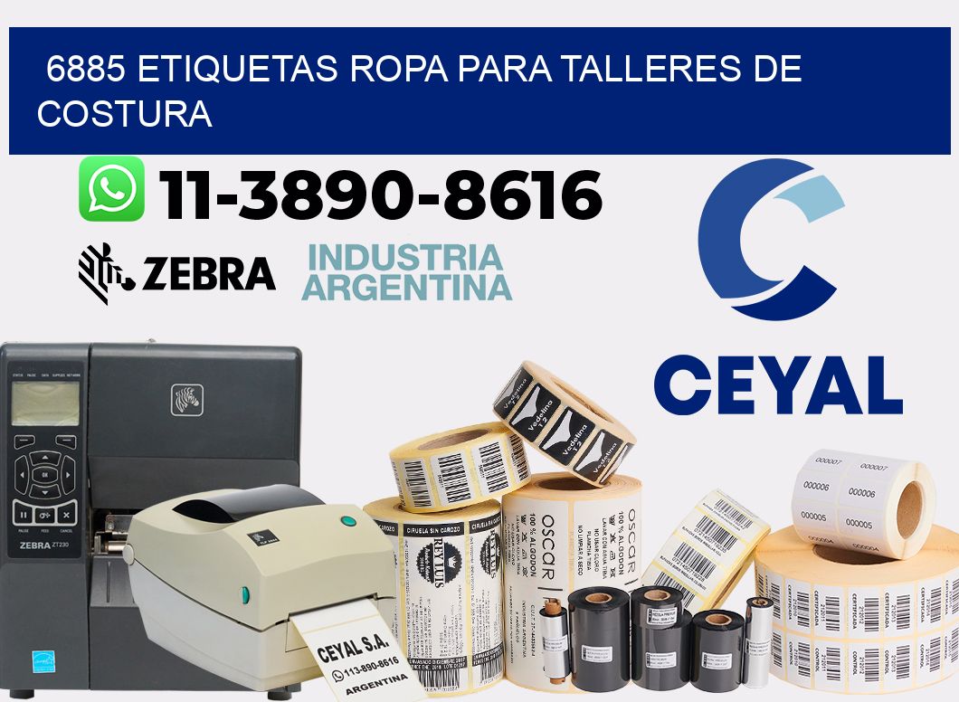6885 Etiquetas ropa para talleres de costura