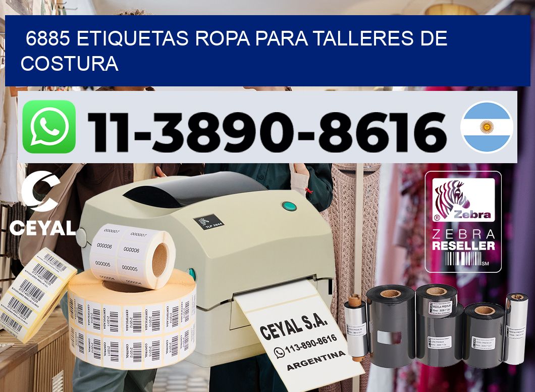 6885 Etiquetas ropa para talleres de costura