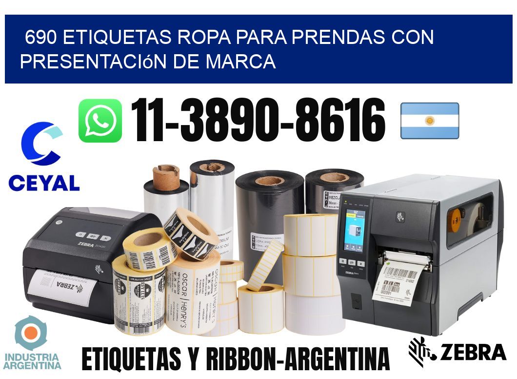 690 Etiquetas ropa para prendas con presentación de marca