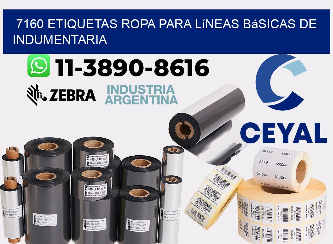 7160 Etiquetas ropa para líneas básicas de indumentaria