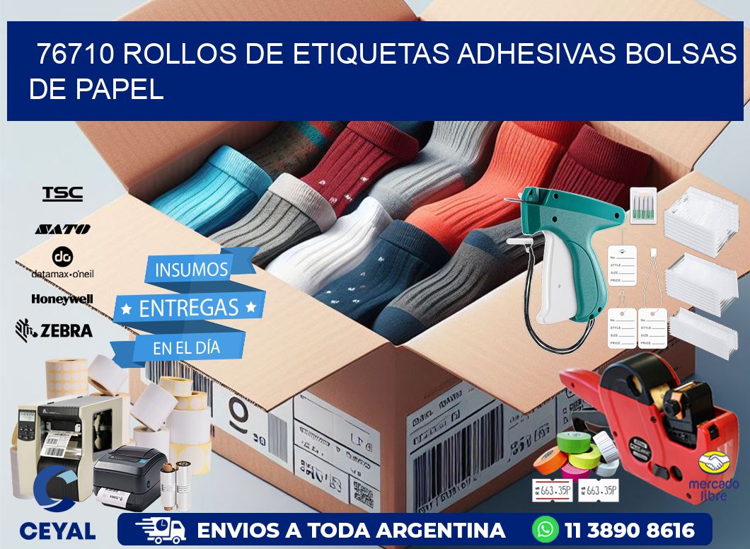 76710 rollos de etiquetas adhesivas bolsas de papel