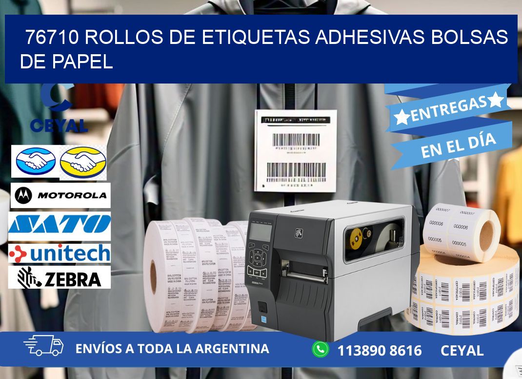 76710 rollos de etiquetas adhesivas bolsas de papel