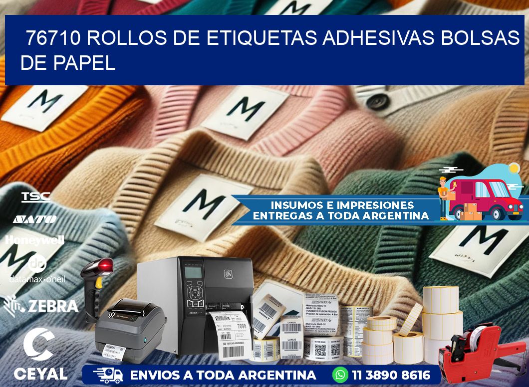 76710 rollos de etiquetas adhesivas bolsas de papel
