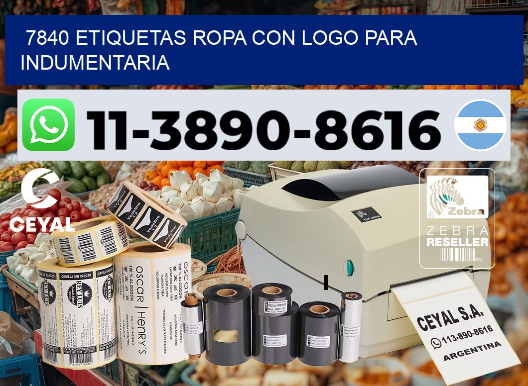 7840 Etiquetas ropa con logo para indumentaria