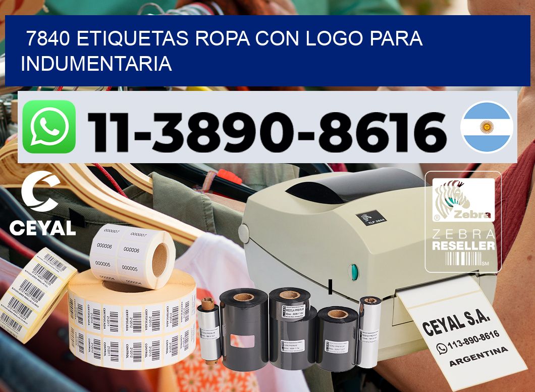 7840 Etiquetas ropa con logo para indumentaria