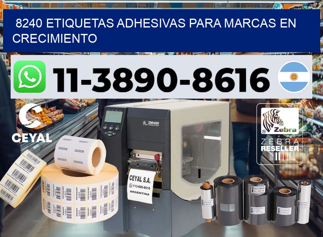 8240 Etiquetas adhesivas para marcas en crecimiento