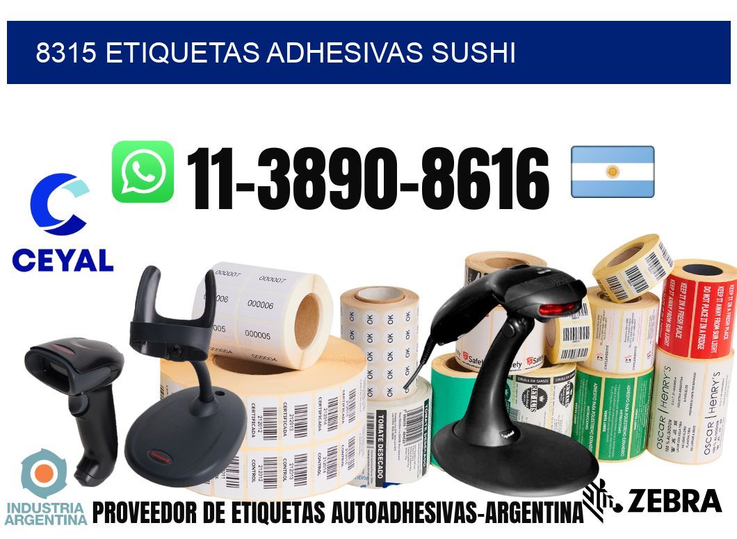 8315 etiquetas adhesivas sushi