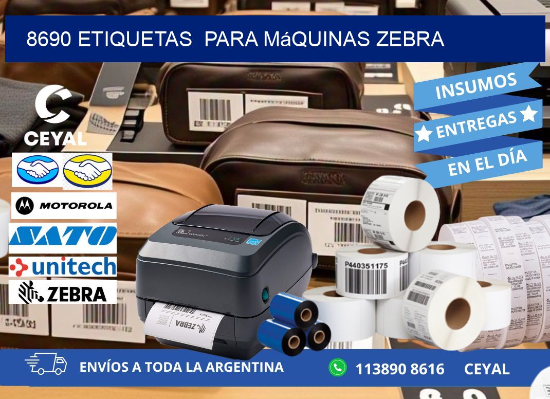 8690 etiquetas  para máquinas Zebra
