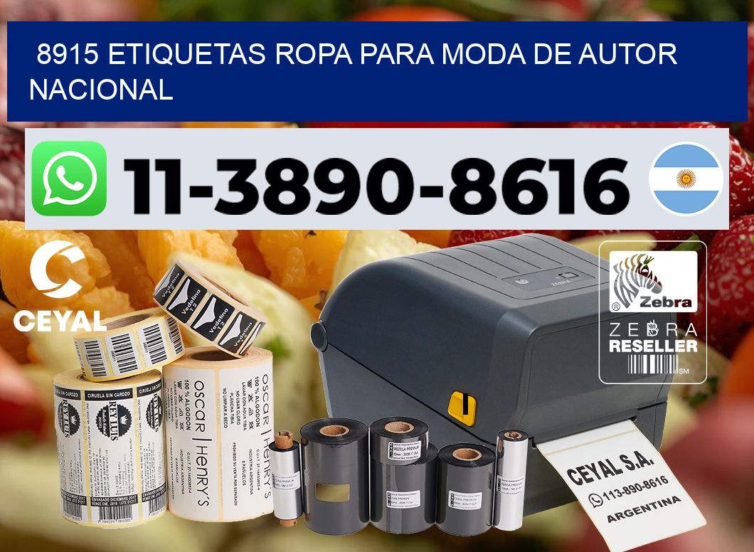 8915 Etiquetas ropa para moda de autor nacional