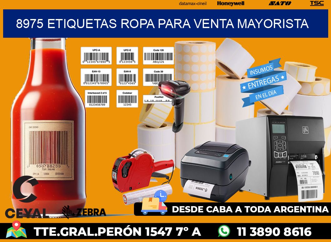 8975 Etiquetas ropa para venta mayorista