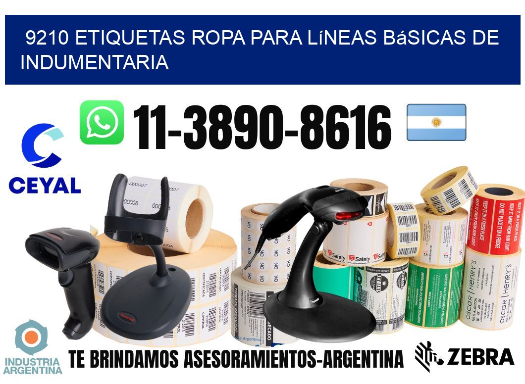 9210 Etiquetas ropa para líneas básicas de indumentaria