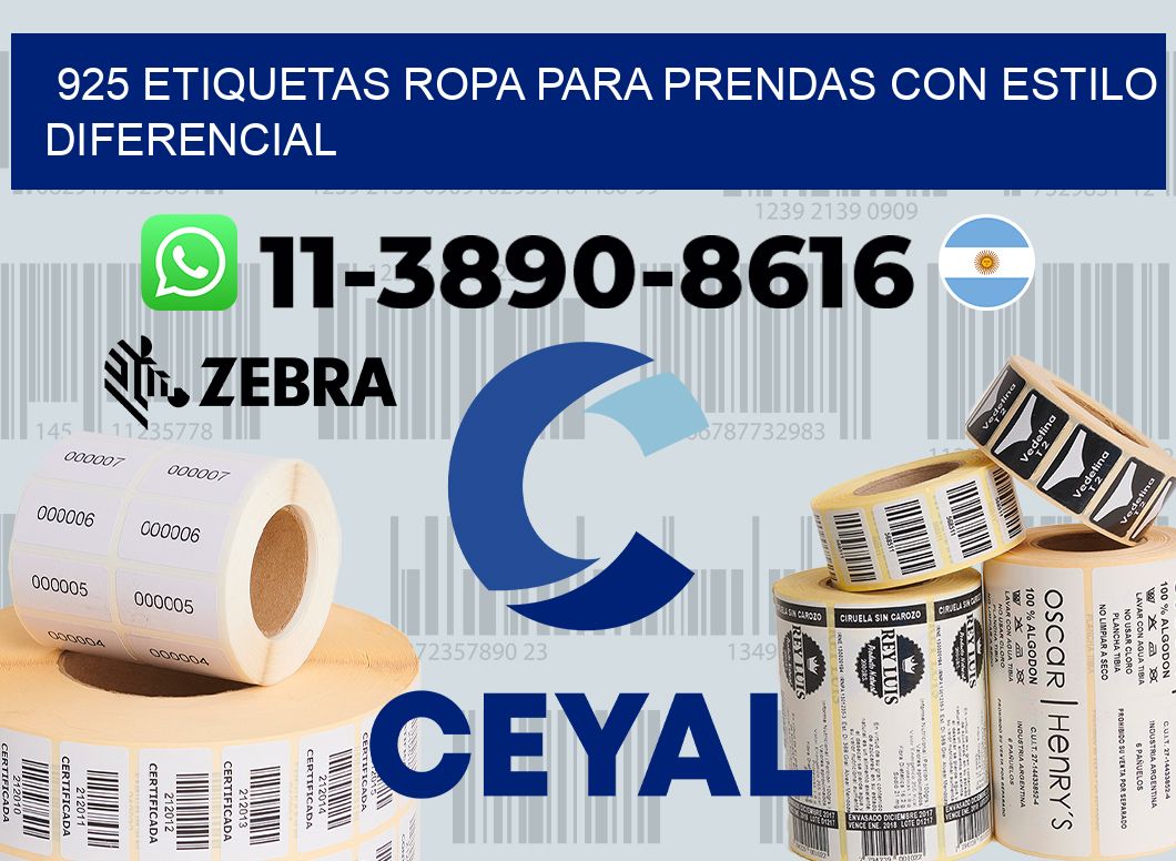 925 Etiquetas ropa para prendas con estilo diferencial