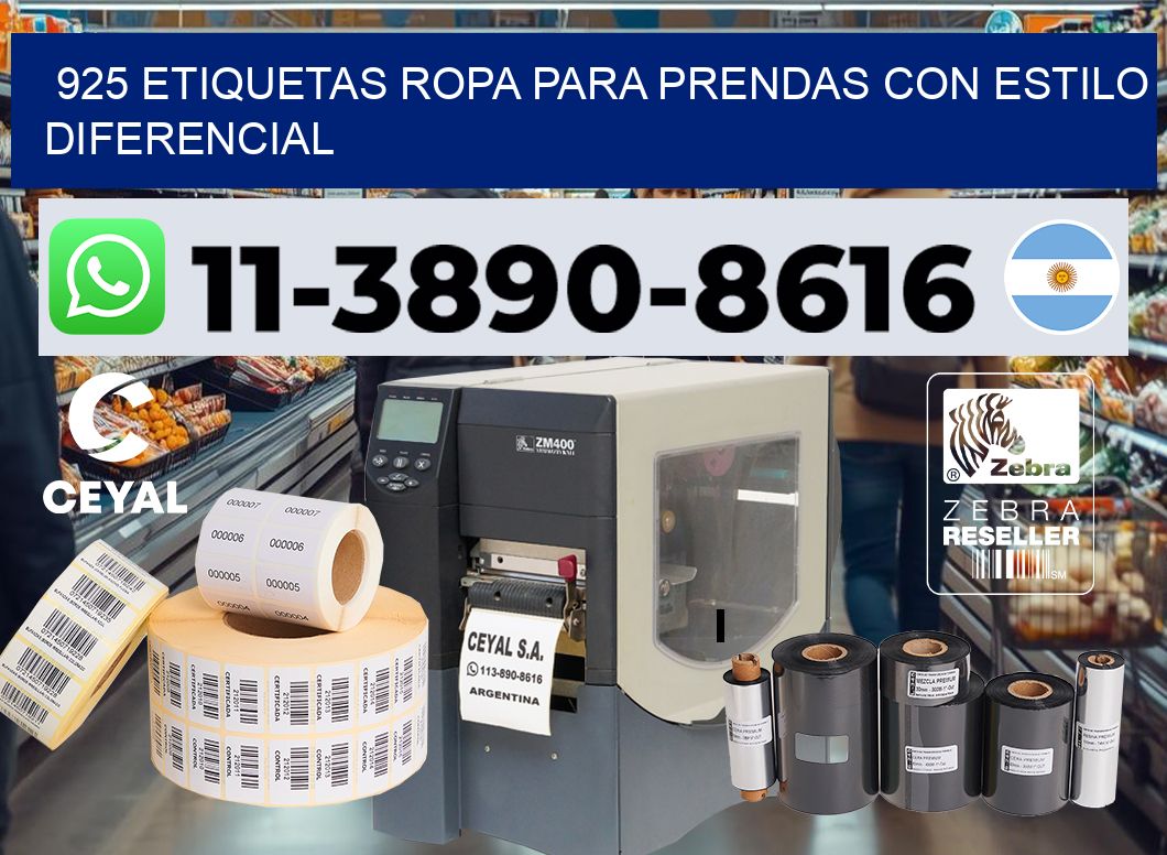 925 Etiquetas ropa para prendas con estilo diferencial