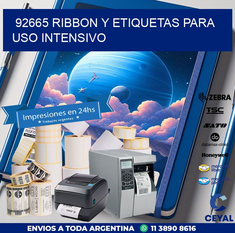 92665 ribbon y etiquetas para uso intensivo