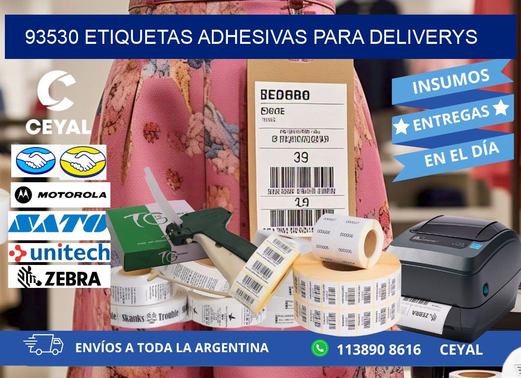 93530 etiquetas adhesivas para deliverys