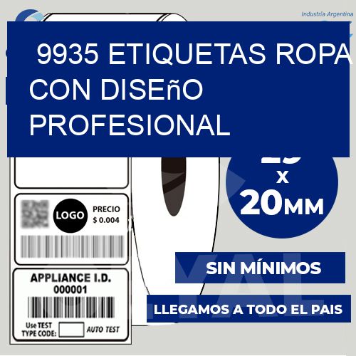 9935 Etiquetas ropa con diseño profesional