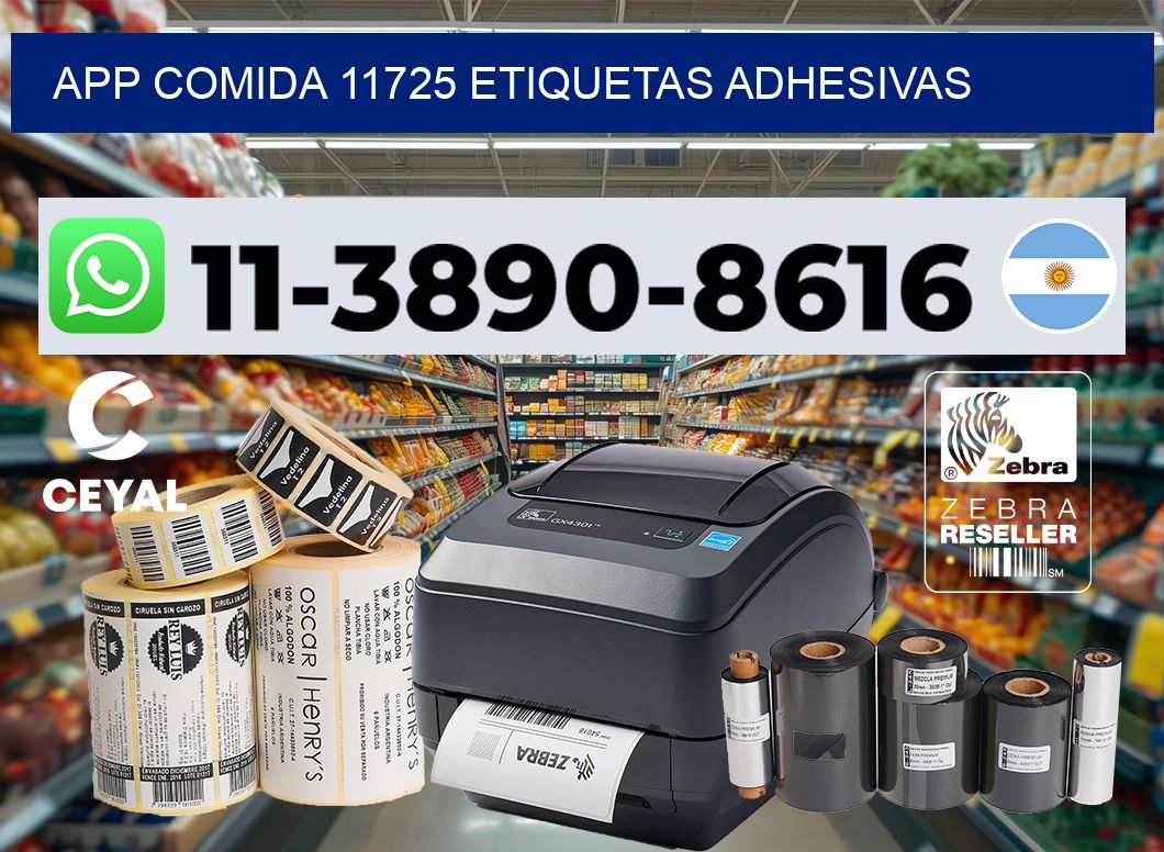 App comida 11725 etiquetas adhesivas