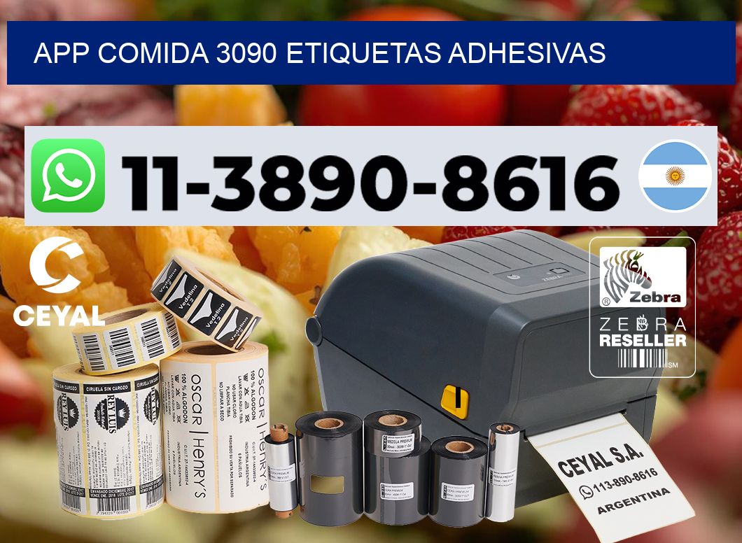 App comida 3090 etiquetas adhesivas