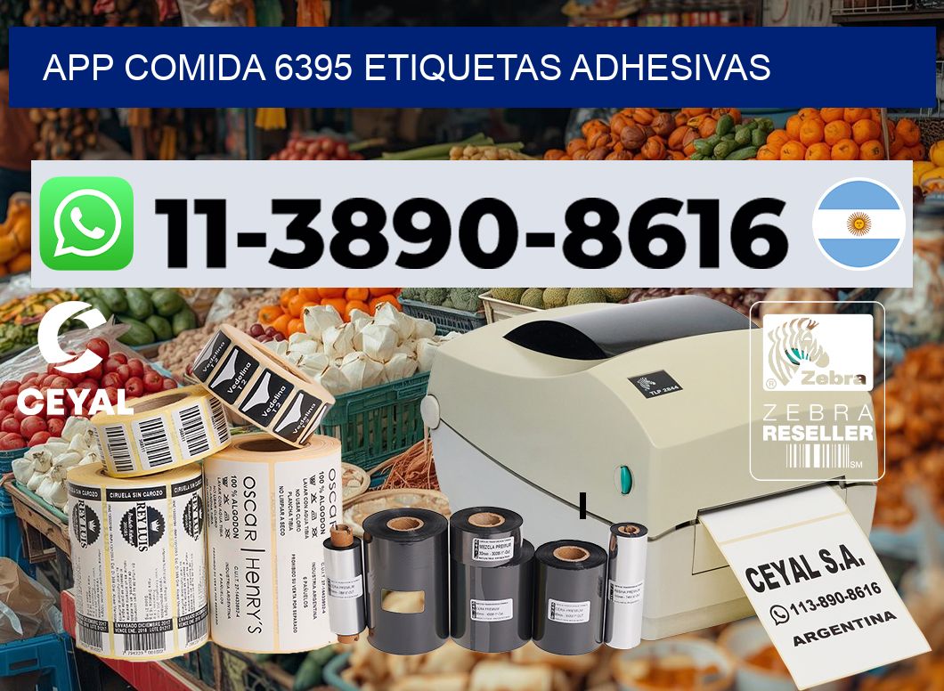 App comida 6395 etiquetas adhesivas