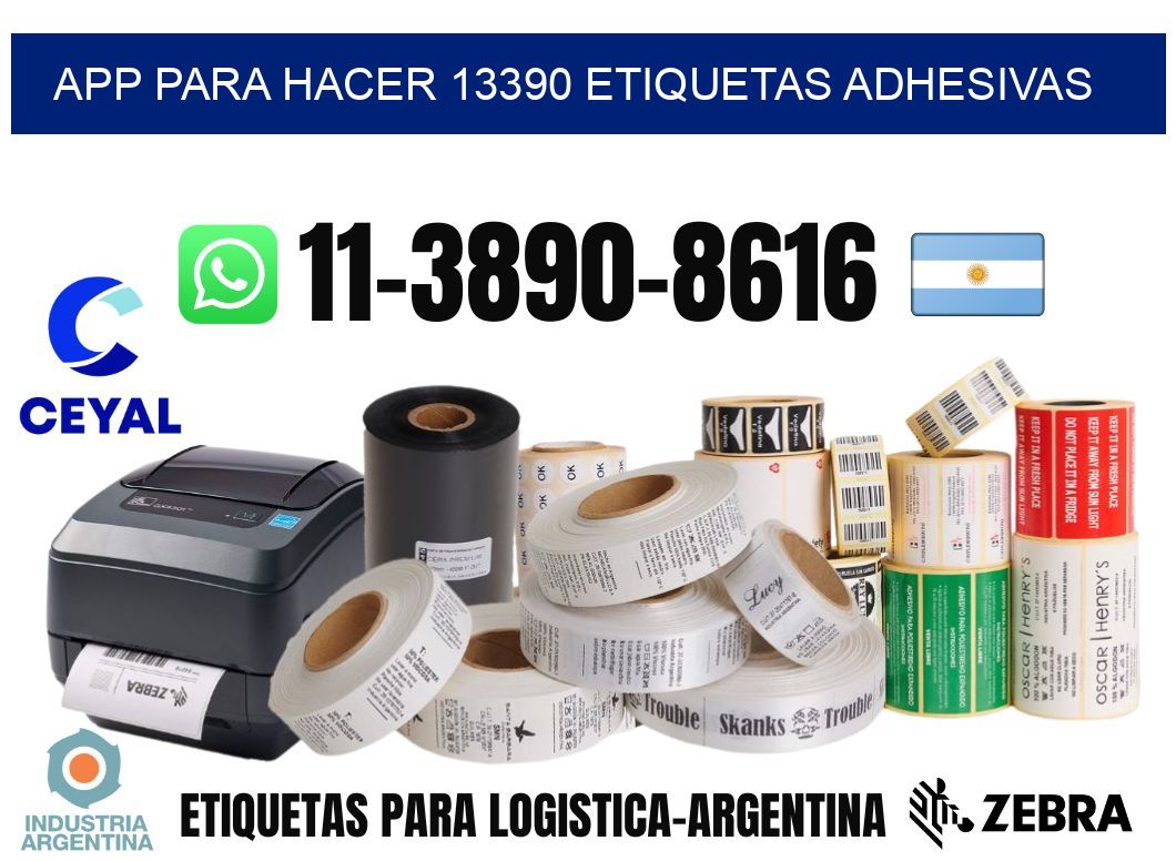 App para hacer 13390 etiquetas adhesivas