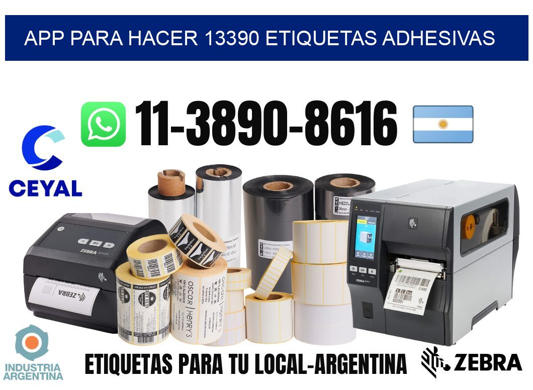 App para hacer 13390 etiquetas adhesivas