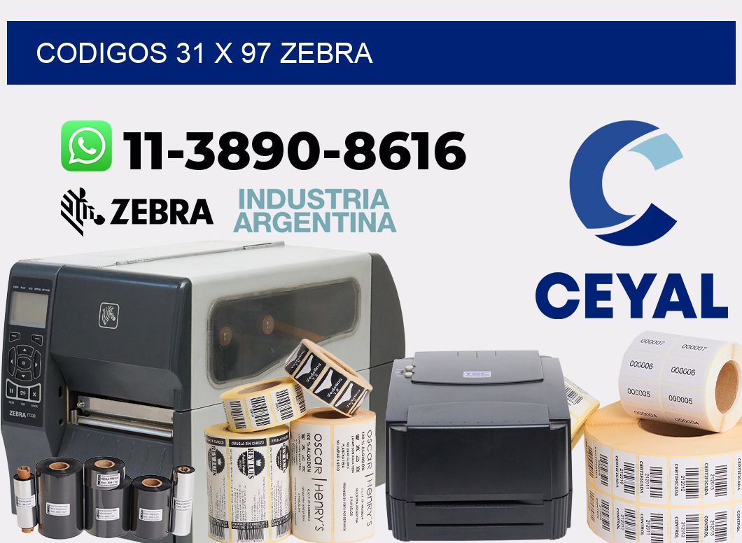 codigos 31 x 97 zebra
