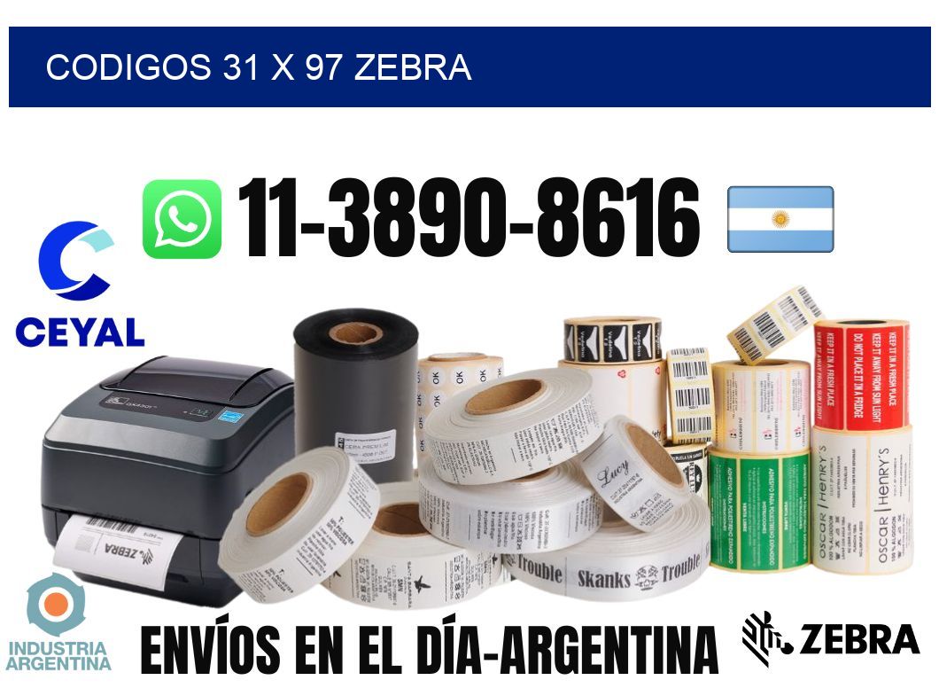 codigos 31 x 97 zebra