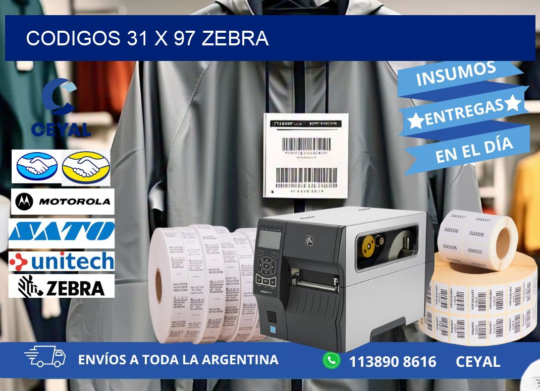 codigos 31 x 97 zebra