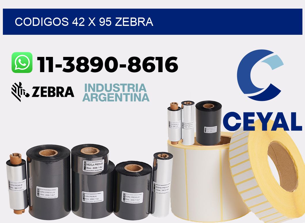 codigos 42 x 95 zebra